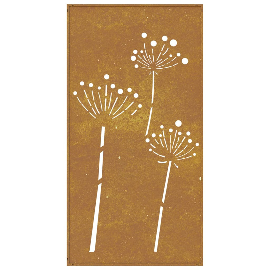 Wanddecoratie Tuin Bloemenontwerp 105X55 Cm Cortenstaal