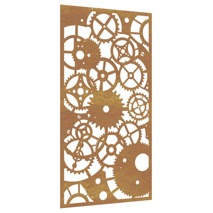 Wanddecoratie Tuin Tandwielontwerp 105X55 Cm Cortenstaal