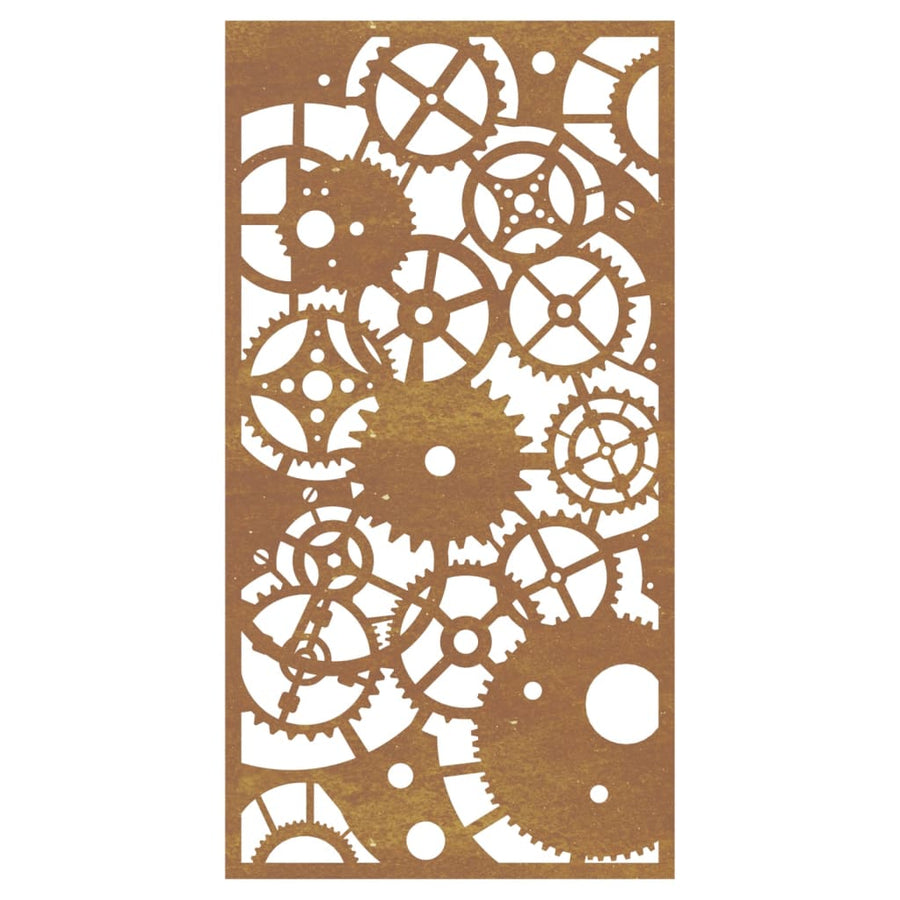 Wanddecoratie Tuin Tandwielontwerp 105X55 Cm Cortenstaal