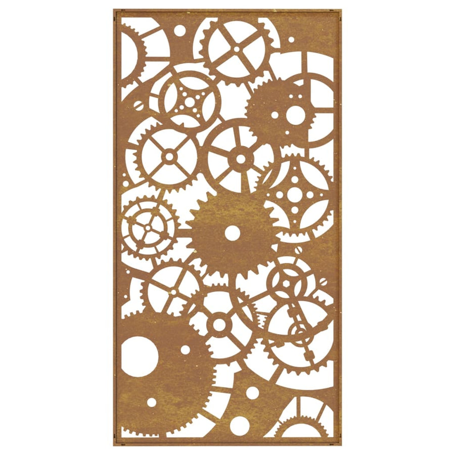 Wanddecoratie Tuin Tandwielontwerp 105X55 Cm Cortenstaal