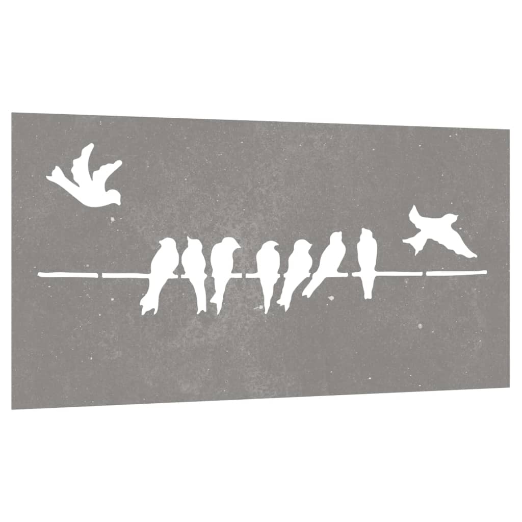 Wanddecoratie Tuin Vogelontwerp 105X55 Cm Cortenstaal