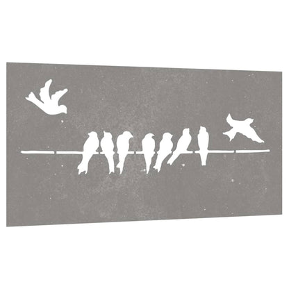 Wanddecoratie Tuin Vogelontwerp 105X55 Cm Cortenstaal