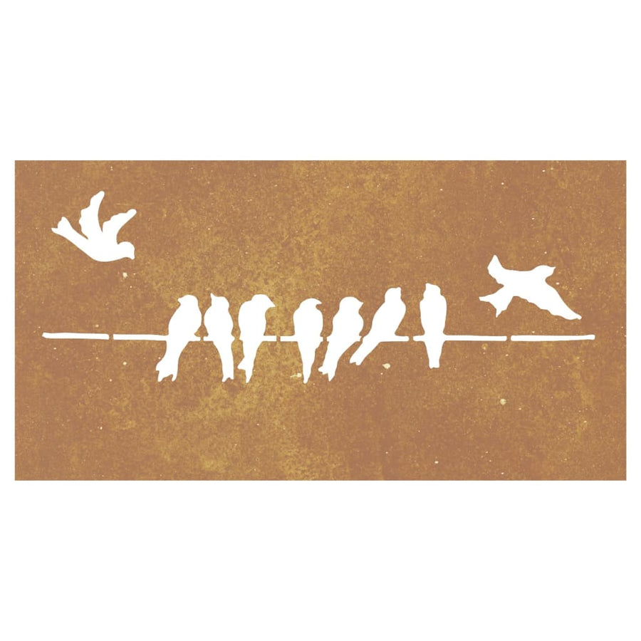 Wanddecoratie Tuin Vogelontwerp 105X55 Cm Cortenstaal