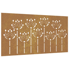 Wanddecoratie Tuin Bloemenontwerp 105X55 Cm Cortenstaal