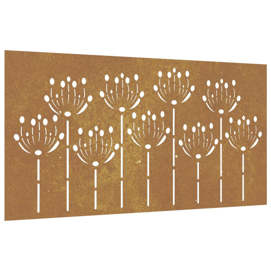 Wanddecoratie Tuin Bloemenontwerp 105X55 Cm Cortenstaal