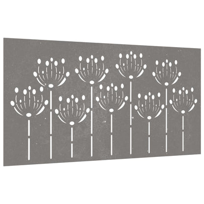 Wanddecoratie Tuin Bloemenontwerp 105X55 Cm Cortenstaal