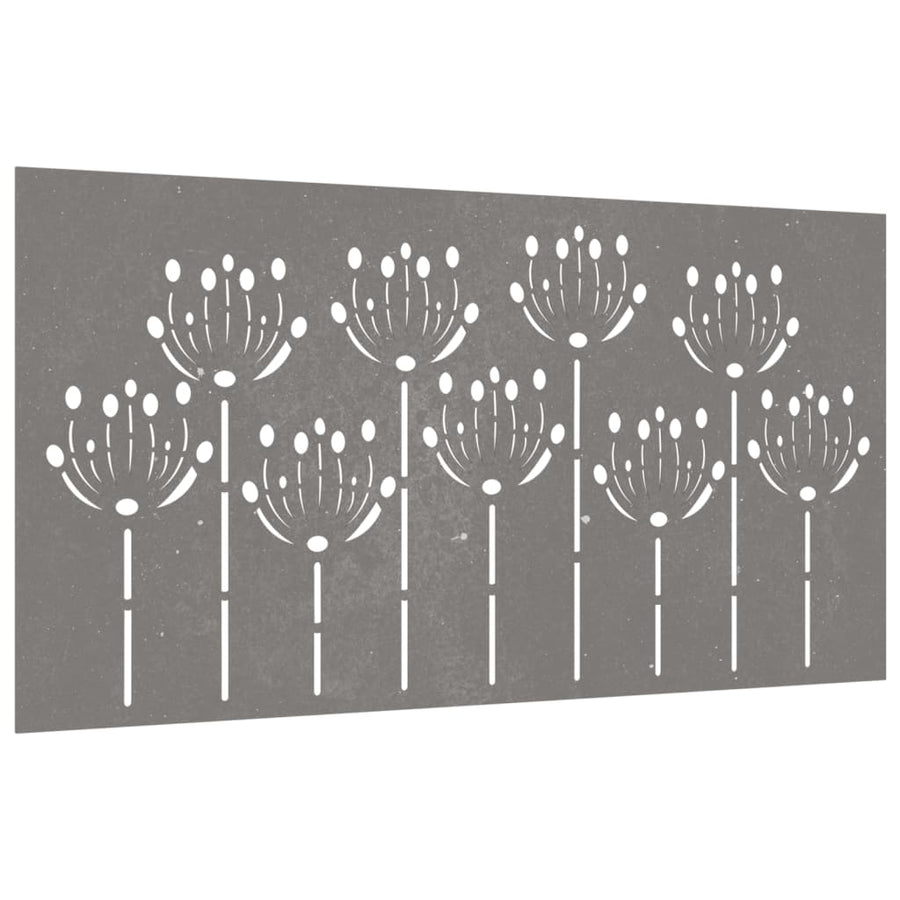 Wanddecoratie Tuin Bloemenontwerp 105X55 Cm Cortenstaal