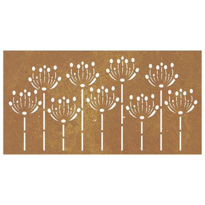 Wanddecoratie Tuin Bloemenontwerp 105X55 Cm Cortenstaal