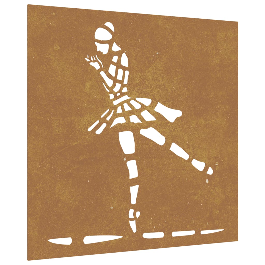 Wanddecoratie Tuin Balletdanserontwerp 55X55 Cm Cortenstaal