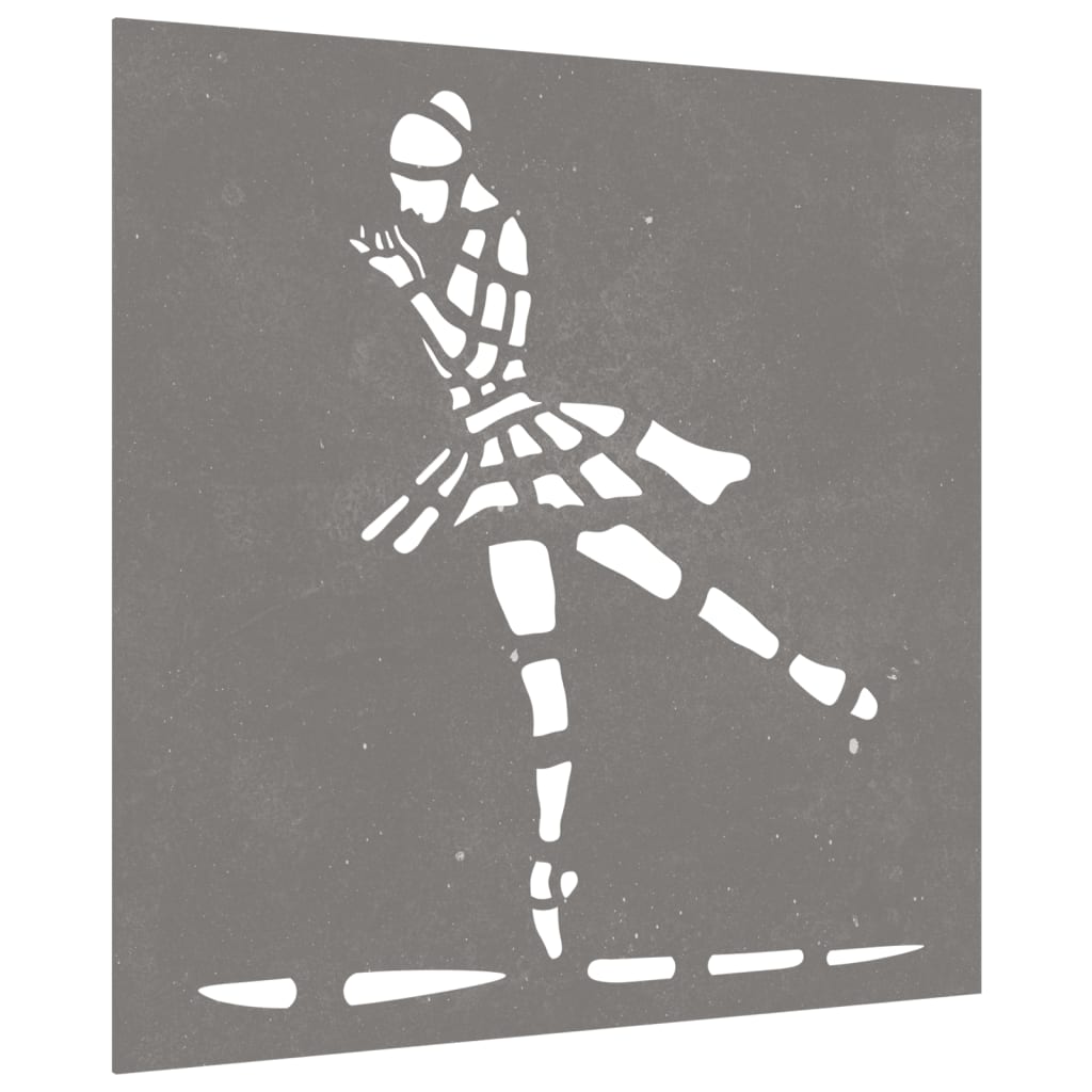 Wanddecoratie Tuin Balletdanserontwerp 55X55 Cm Cortenstaal