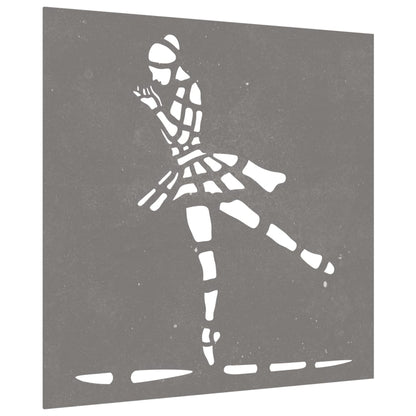 Wanddecoratie Tuin Balletdanserontwerp 55X55 Cm Cortenstaal