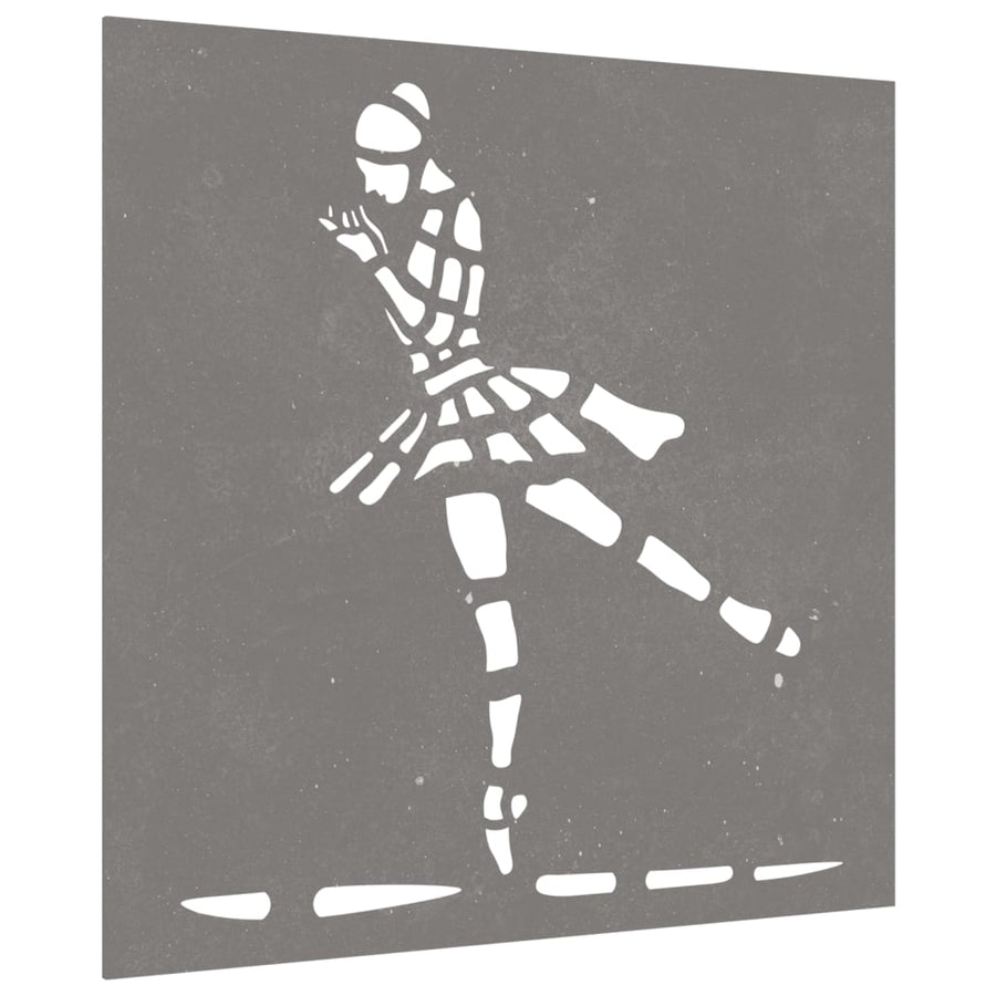 Wanddecoratie Tuin Balletdanserontwerp 55X55 Cm Cortenstaal