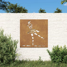 Wall decoration garden ballet dancer design 55x55 cm corten steel