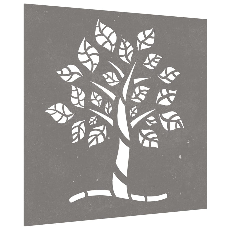 Wanddecoratie Tuin Boomontwerp 55X55 Cm Cortenstaal