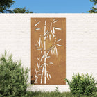 Wall decoration garden bamboo design 105x55 cm corten steel