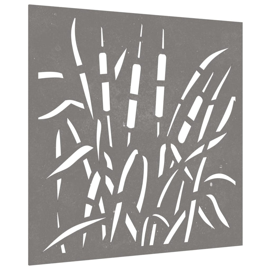 Wanddecoratie Tuin Grasontwerp 55X55 Cm Cortenstaal