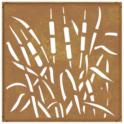 Wanddecoratie Tuin Grasontwerp 55X55 Cm Cortenstaal