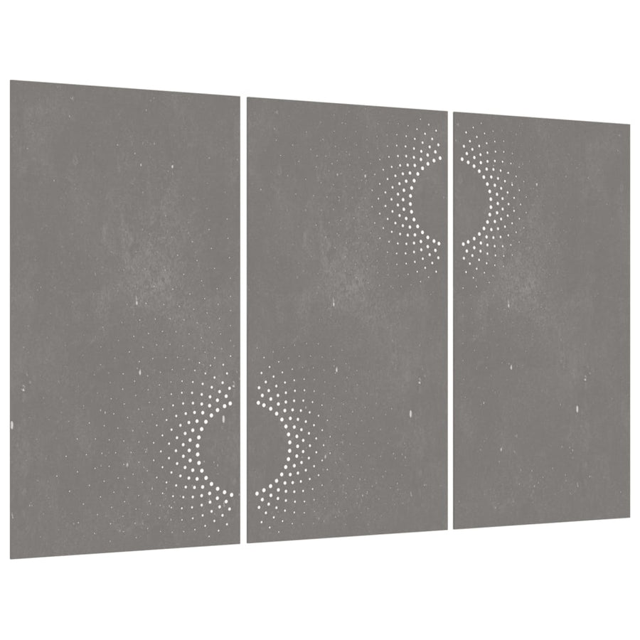 Wanddecoratie Tuin 3 St Zonontwerp 105X55 Cm Cortenstaal