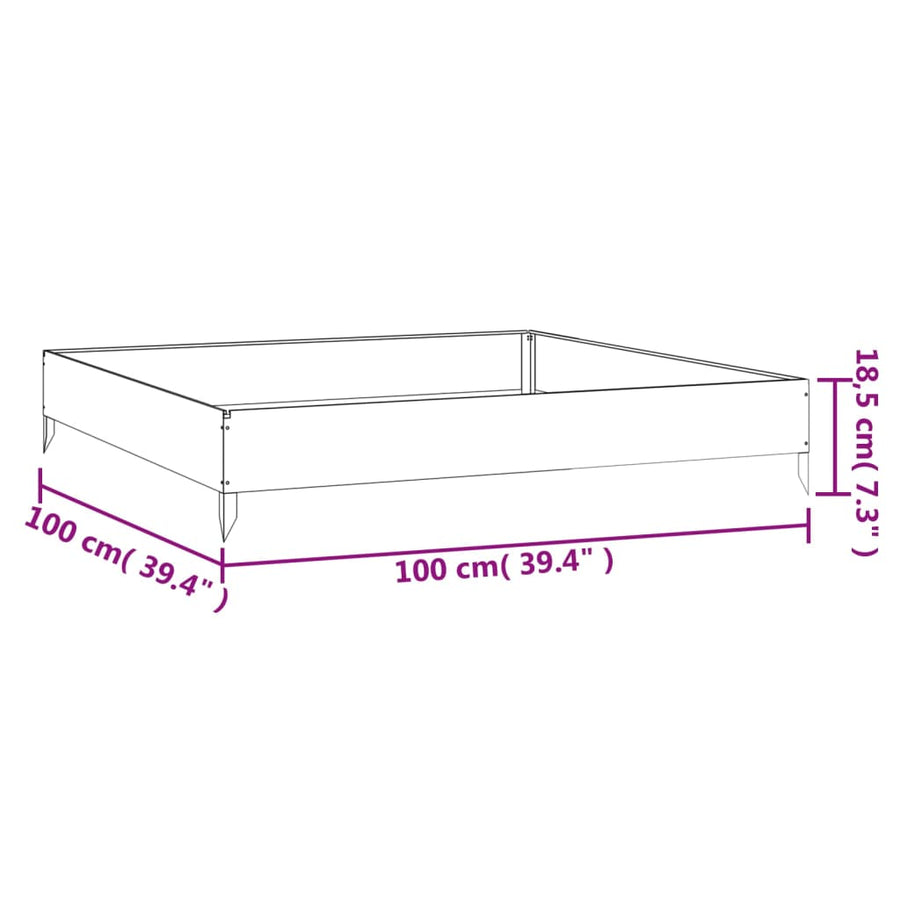Plantenbak Verhoogd 100X100X18,5 Cm Cortenstaal