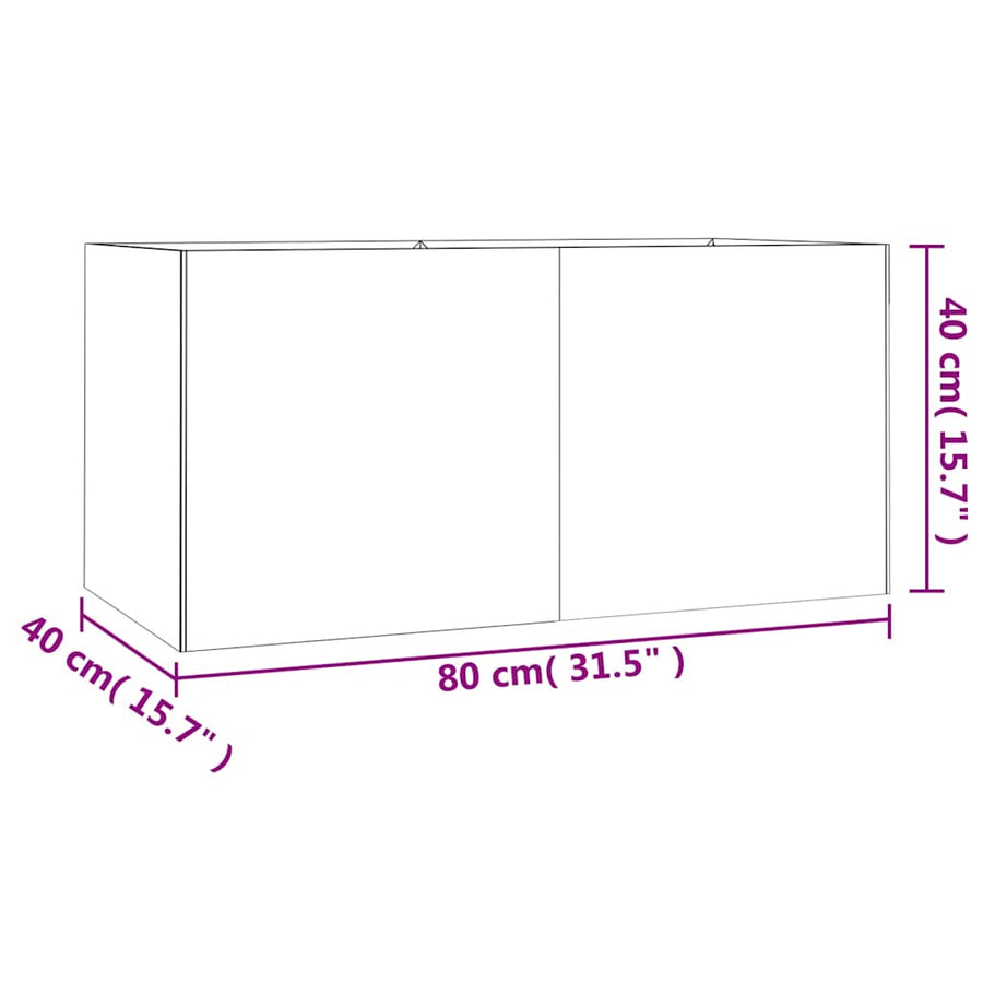 Plantenbak 80x40x40 cm cortenstaal
