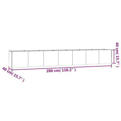 Plantenbak verhoogd 280x40x40 cm cortenstaal