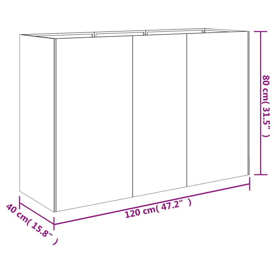 Plantenbak Verhoogd 120X40X80 Cm Cortenstaal