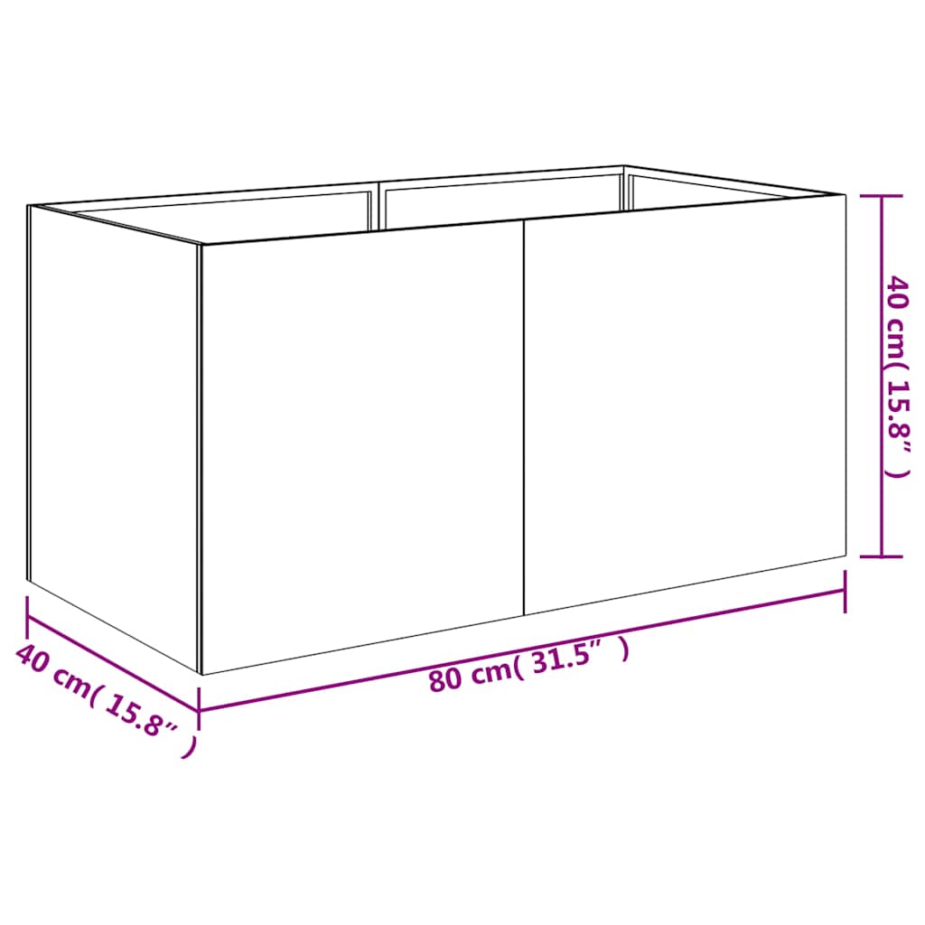 Plantenbak 80x40x40 cm cortenstaal
