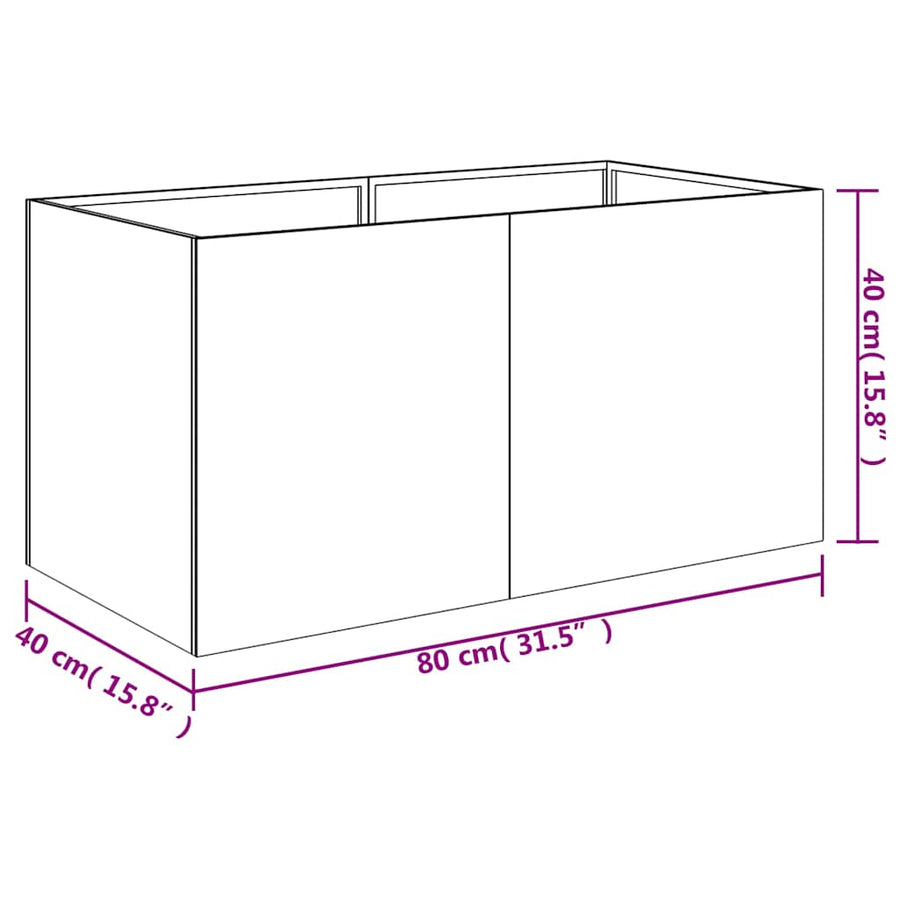 Plantenbak 80x40x40 cm cortenstaal