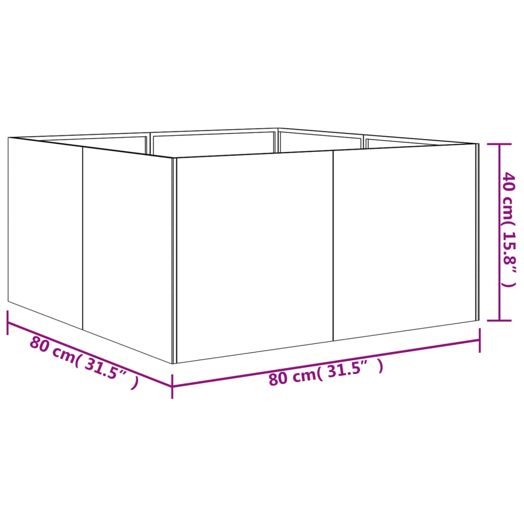 Plantenbak 80x80x40 cm cortenstaal