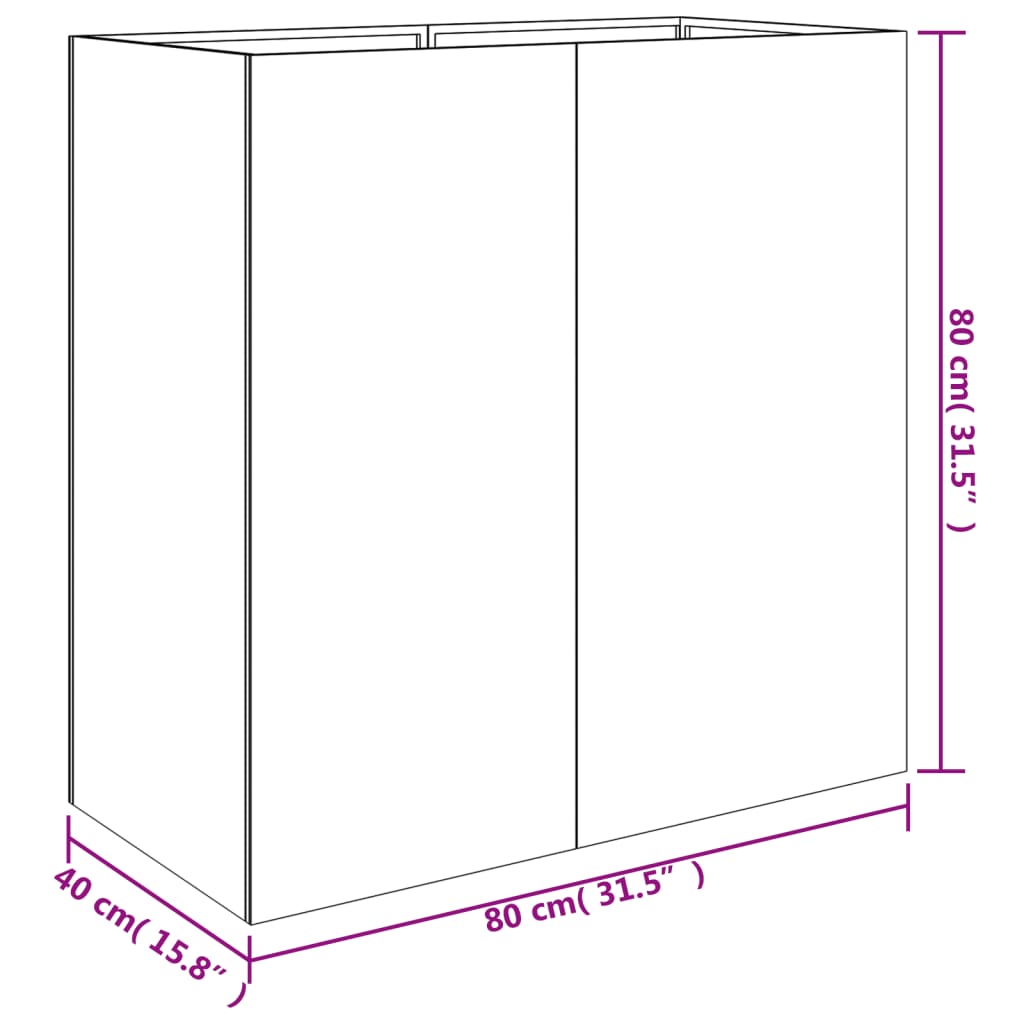 Plantenbak 40x80x80 cm cortenstaal