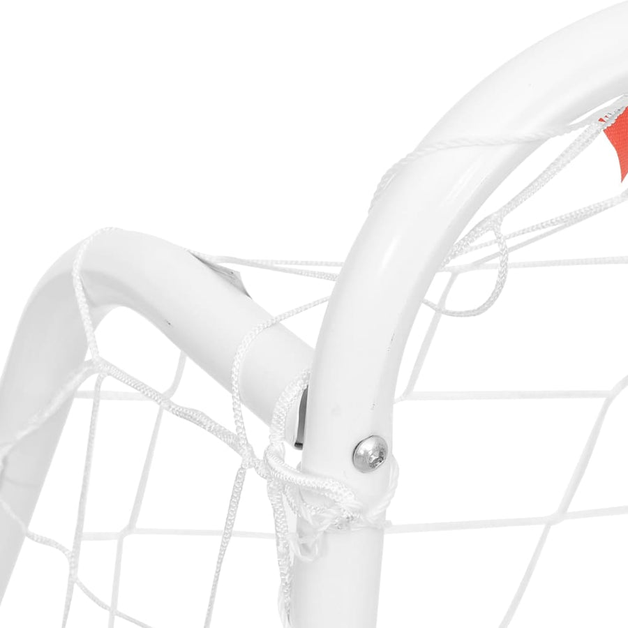 Voetbaldoel Met Net 125X96X60 Cm Staal En Polyester Wit 125 x 96 x 60 cm