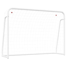 Voetbaldoel Met Net 214X75X152 Cm Staal En Polyester Wit 214 x 75 x 152 cm