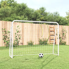 Voetbaldoel Met Net 214X75X152 Cm Staal En Polyester Wit 214 x 75 x 152 cm