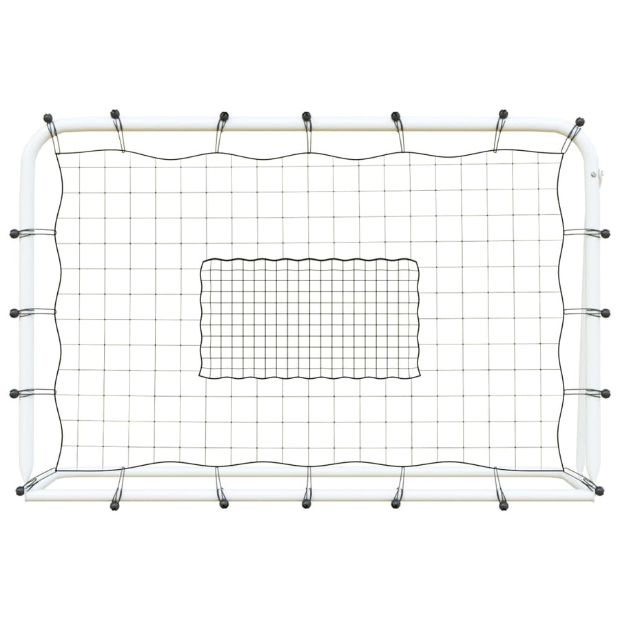 Voetbalrebounder 184X61X123 Cm Staal En Pe Wit En Zwart