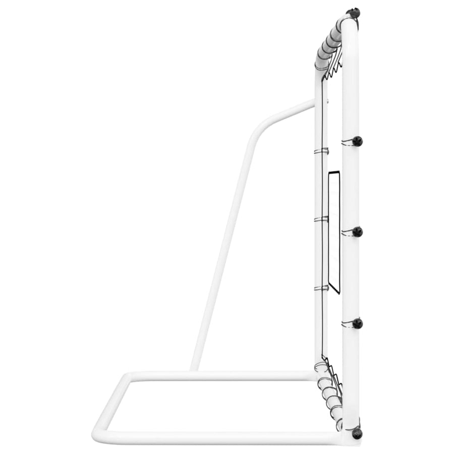 Voetbalrebounder 184X61X123 Cm Staal En Pe Wit En Zwart
