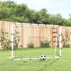 Voetbalrebounder 184X61X123 Cm Staal En Pe Wit En Zwart