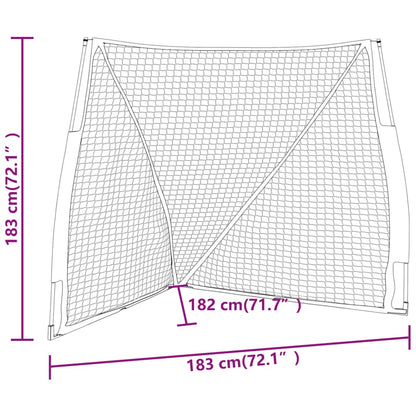 Honkbalnet Draagbaar 183X182X183Cm Staal Polyester Oranje Zwart