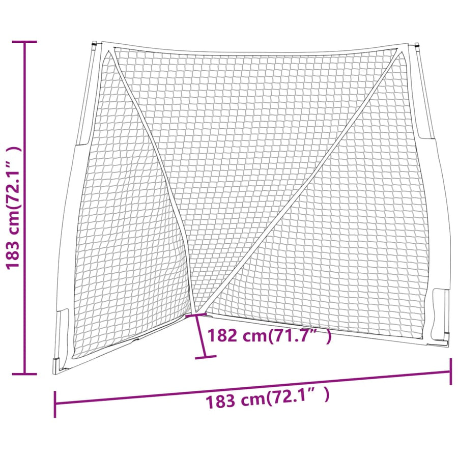 Honkbalnet Draagbaar 183X182X183Cm Staal Polyester Oranje Zwart