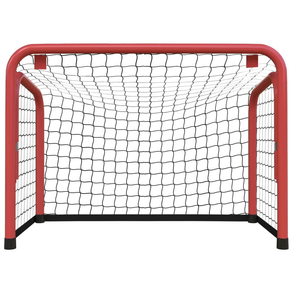 Hockeydoel met net 68x32x47 cm staal en polyester rood en zwart