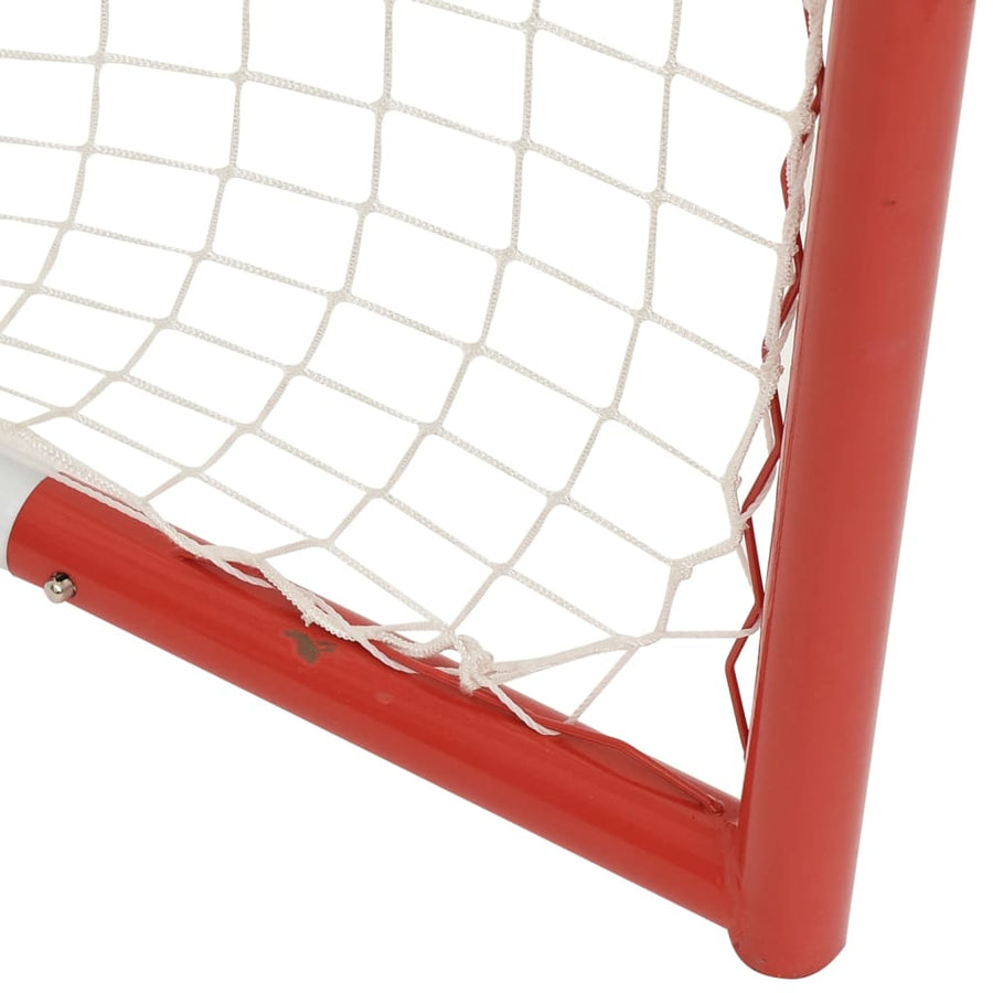Hockeydoel Met Net Staal En Polyester Rood En Wit 153 x 60 x 118 cm