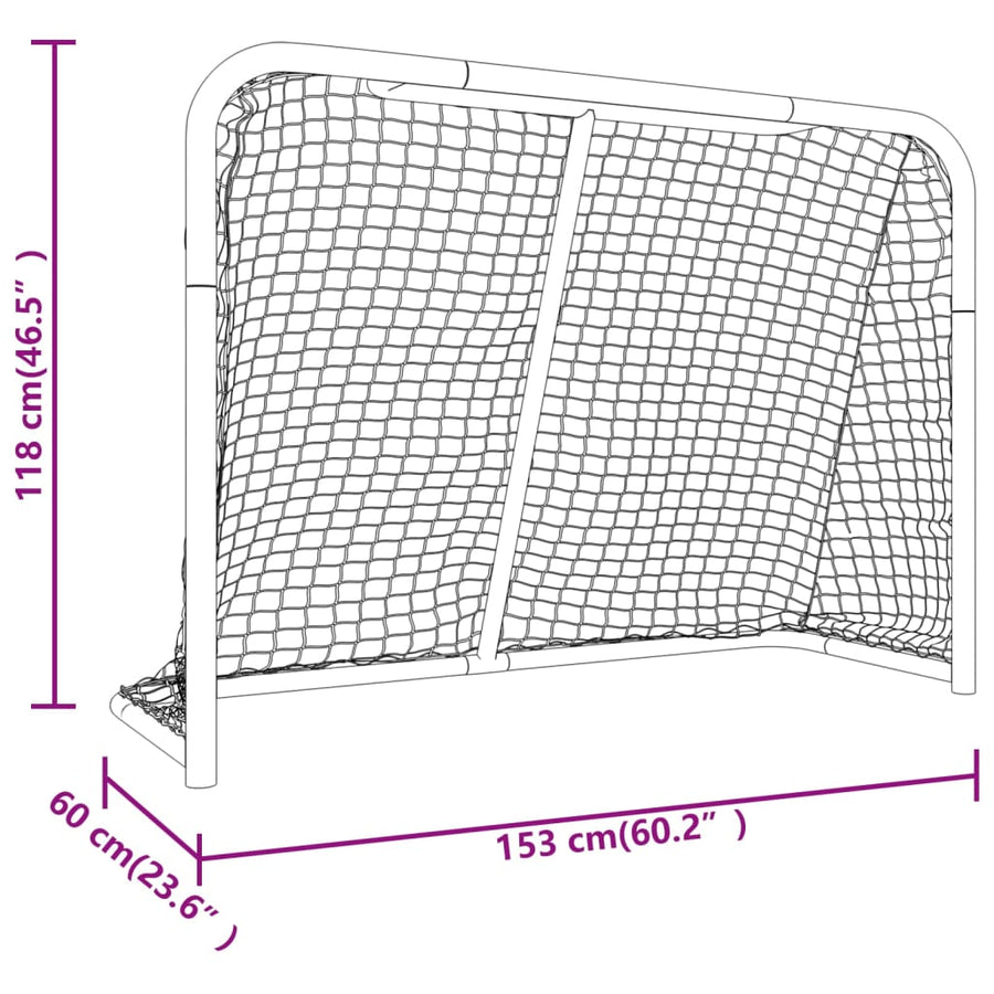 Hockeydoel Met Net Staal En Polyester Rood En Wit 153 x 60 x 118 cm