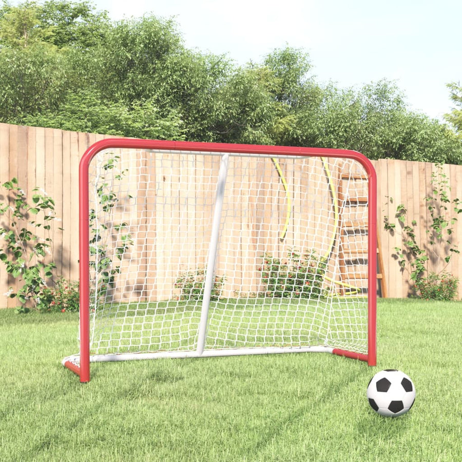 Hockeydoel Met Net Staal En Polyester Rood En Wit 153 x 60 x 118 cm