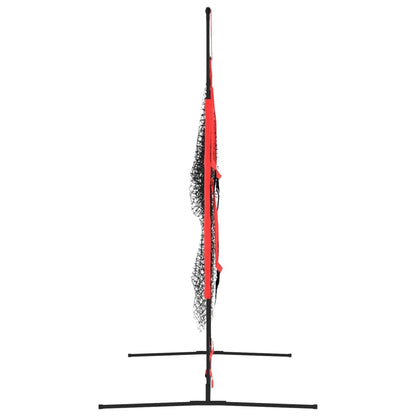 Honkbalnet Draagbaar 183X105X183 Cm Polyester Zwart En Rood