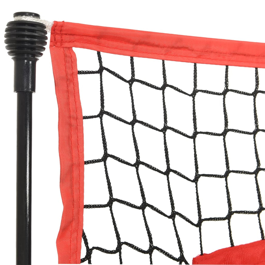 Honkbalnet Draagbaar 183X105X183 Cm Polyester Zwart En Rood