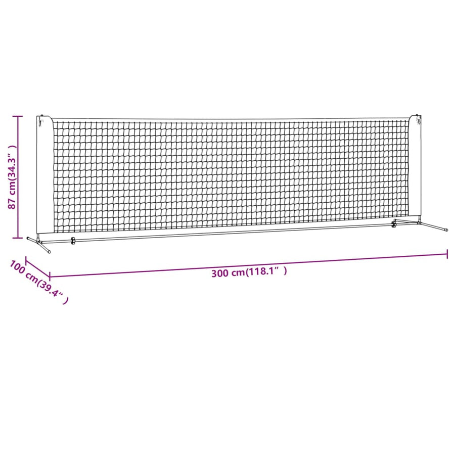 Tennisnet Polyester Zwart En Rood 300 x 100 x 87 cm