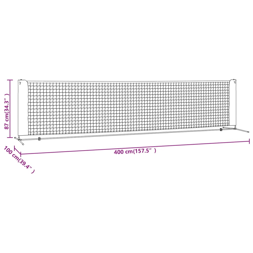 Tennisnet Polyester Zwart En Rood 400 x 100 x 87 cm