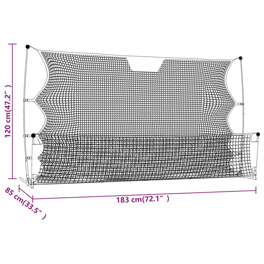 Voetbal Reboundnet 183X85X120 Cm Polyester Zwart En Geel
