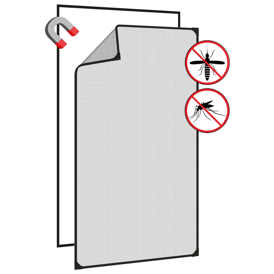 Insectenhor Voor Ramen Magnetisch 80X140 Cm Antracietkleurig 80 x 140 cm