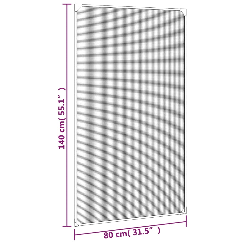 Insectenhor Voor Ramen Magnetisch 80X140 Cm Antracietkleurig 80 x 140 cm