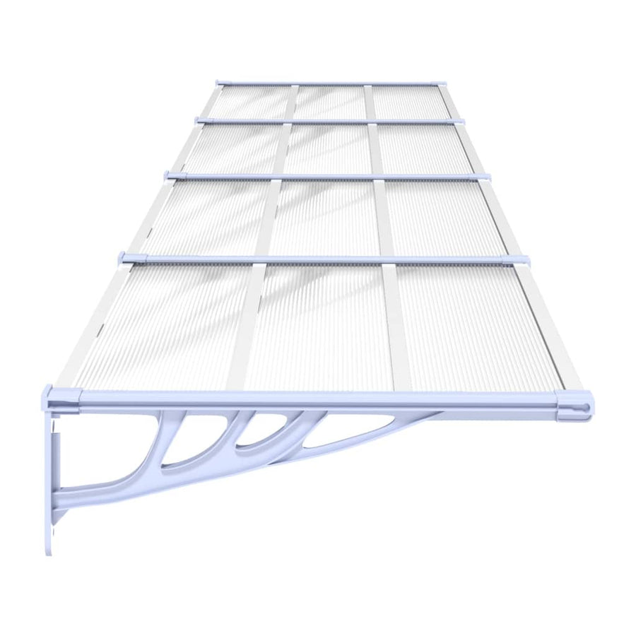 Deurluifel Polycarbonaat Grijs En Transparant 396 x 90 cm